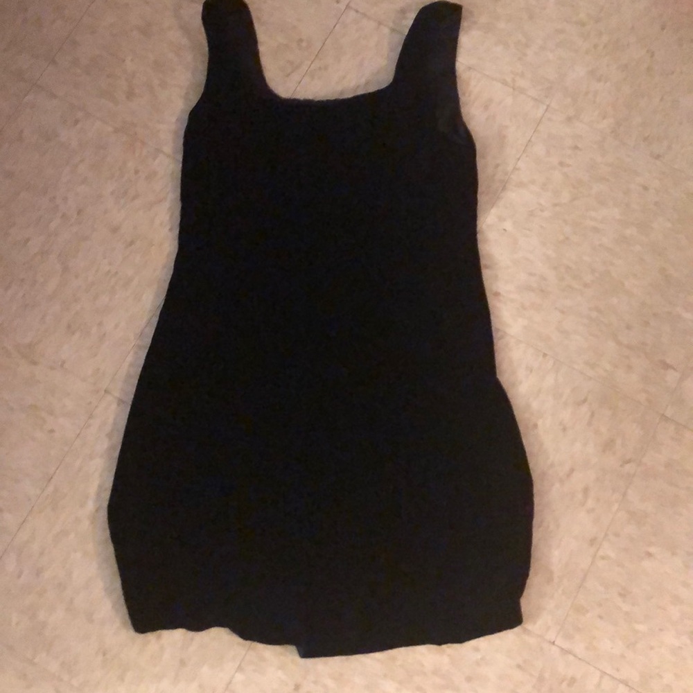 Black velvet mini dress